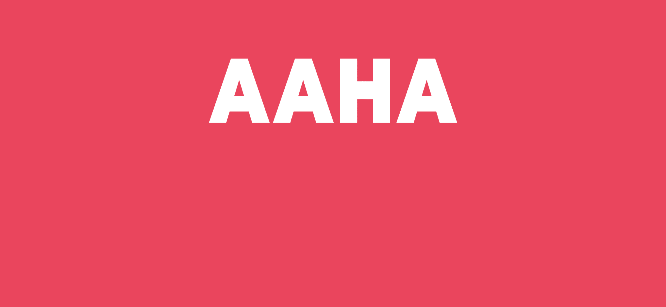 The image has a solid red background with the text "AAHA" in bold black capital letters centered in the middle, symbolizing excellence in veterinarian care.